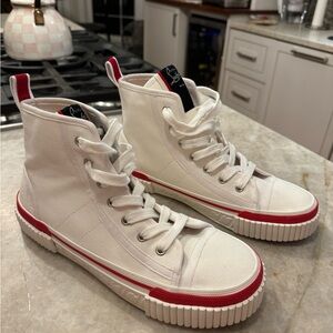 Christian Louboutin White Olona Canvas Pedro Flat Sneakers